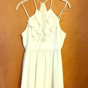 BCBG White Ruffle Dress